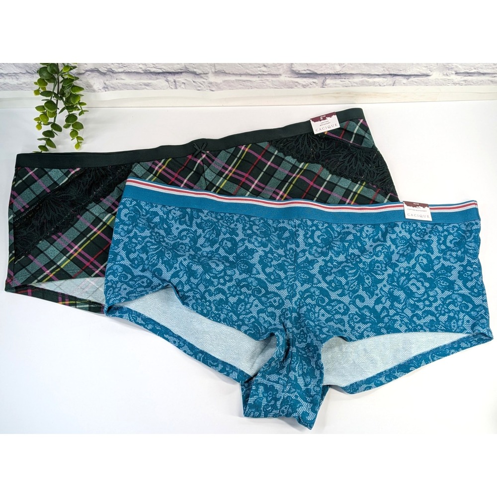 LOT 2! NWT 26/28😍Lane Bryant Cacique Cotton Boyshort Panties Sexy Cheeky Baddie